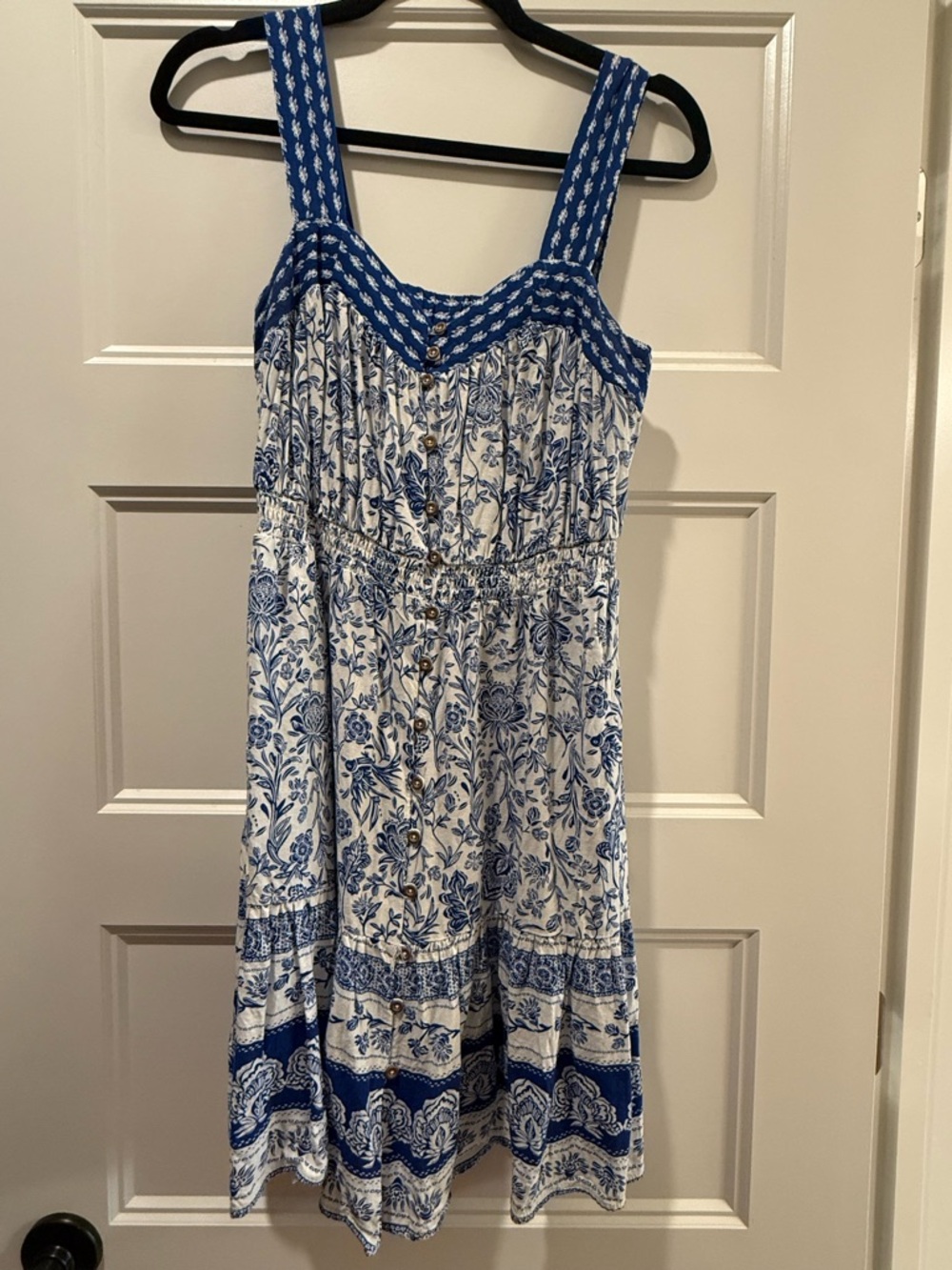 Knox Rose Blue and White Floral Midi Dress